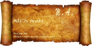 Méh Anett névjegykártya